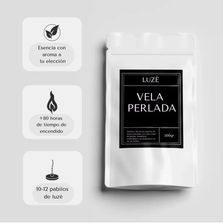Vela perlada + Aroma by LUZÉ