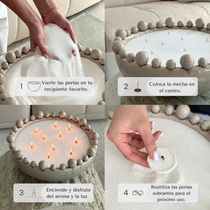 Vela perlada + Aroma by LUZÉ